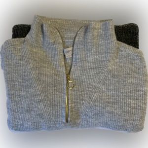 LOFT Half Zip Multi-Colored Sweater